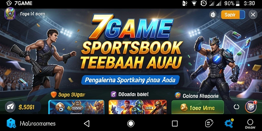 Tampilan antarmuka aplikasi Sportsbook 7GAME yang menarik.