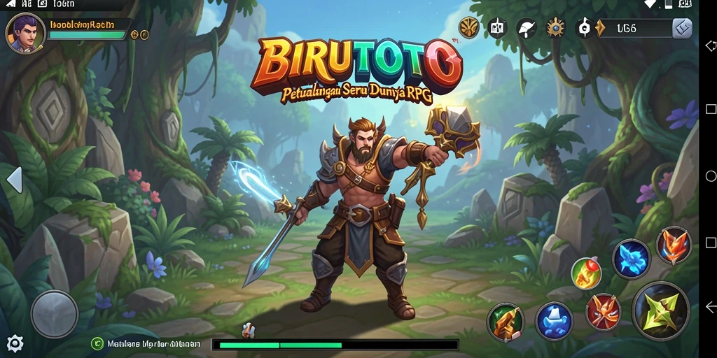 Gambaran gameplay RPG BIRUTOTO dengan karakter dan petualangan epik.