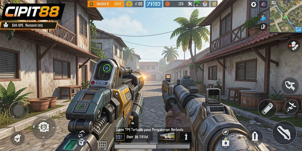 Screenshot gameplay CIPIT88 menampilkan aksi seru dalam pertempuran TPS.