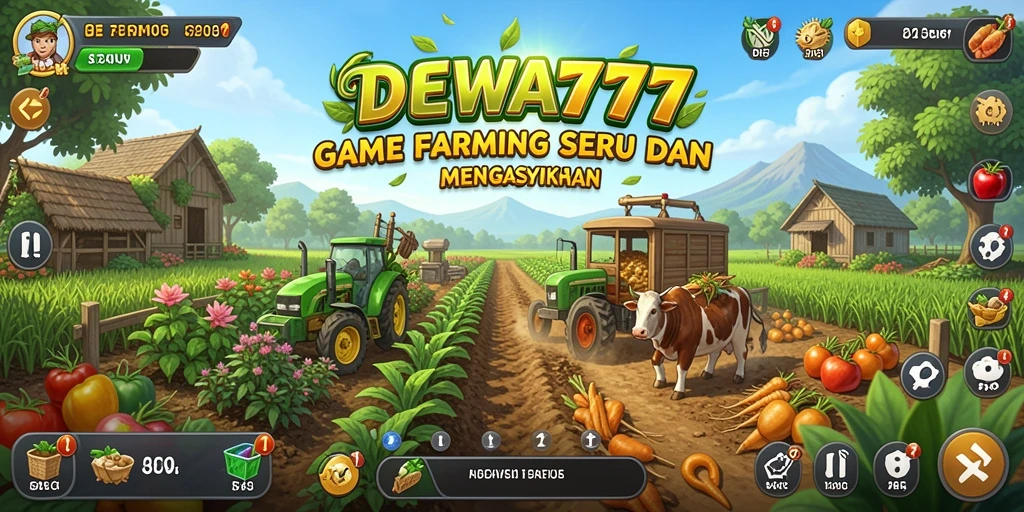 Tampilan gameplay Farming DEWA777 yang mengasyikkan dan penuh warna.