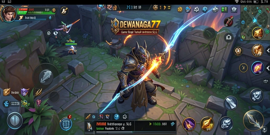 Screenshot gameplay DEWANAGA77 menunjukkan pertempuran epik dan strategis.