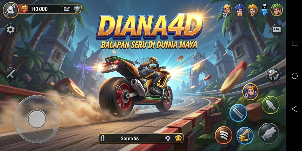 Screenshot gameplay DIANA4D dengan aksi balapan yang seru.