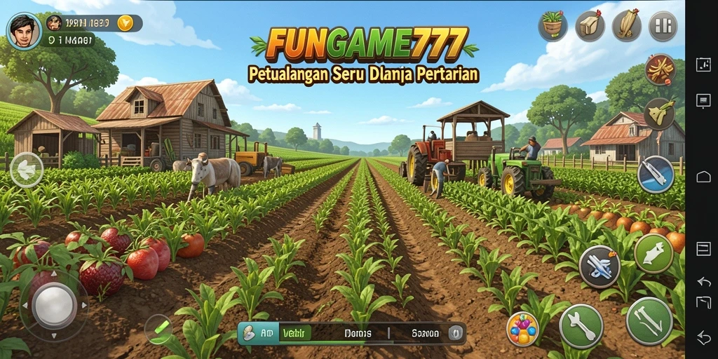 Screenshot FUNGAME777 menampilkan aktivitas peternakan yang seru dan interaktif.