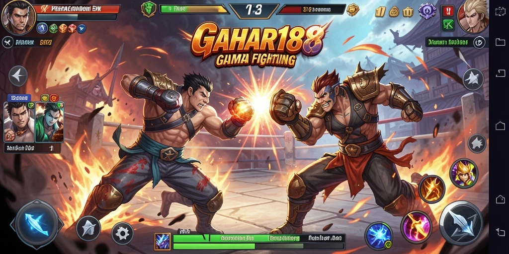Tampilan gameplay <strong>GAHAR188</strong> yang menampilkan pertarungan sengit dan karakter dinamis.