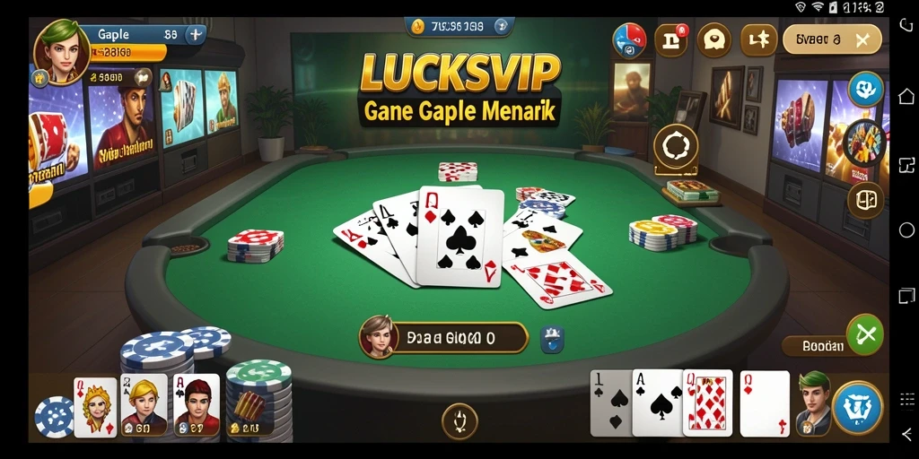 Screenshot gameplay LUCKSVIP menampilkan suasana permainan Gaple yang seru.