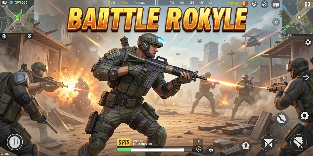 Tangkapan layar SP666 dengan aksi intens di arena Battle Royale.