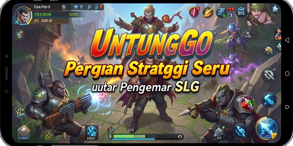 Screenshot UNTUNGGO menampilkan aksi strategis dalam pertempuran SLG.