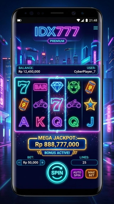 Tampilan utama aplikasi idx777 yang menarik dan mudah digunakan.